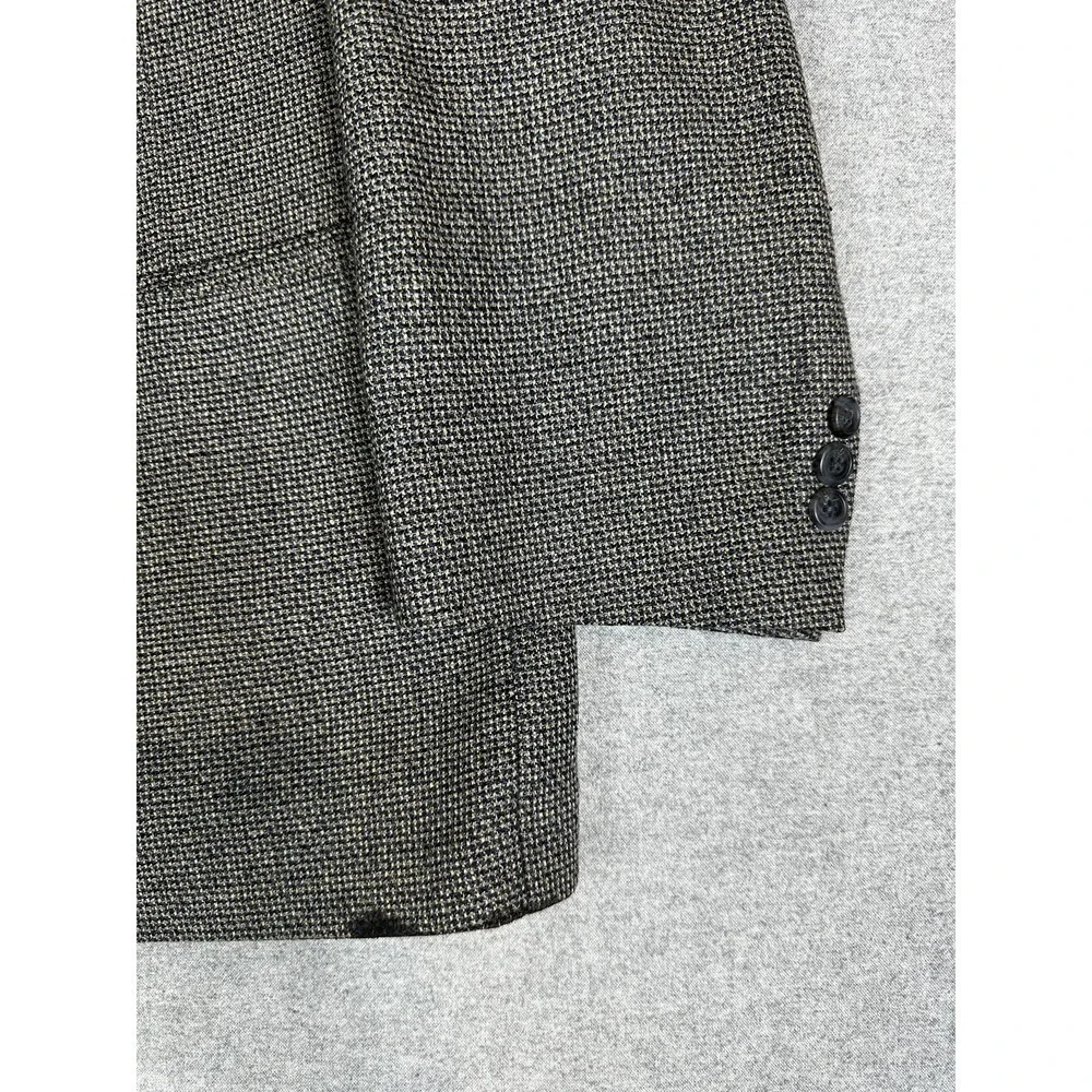 Norm Thompson Blazer Mens‎ 44R Gray Black Tweed Sport Coat Jacket Two Button